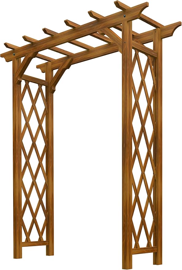 Vita Heartwood Cedar Wood Arbor – 55" x 88" Golden Brown Garden Arch, Durable - Image 4