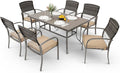 Pamapic 8504 Patio Dining 7 Piece, Outdoor Wicker Furniture Set by Pamapic