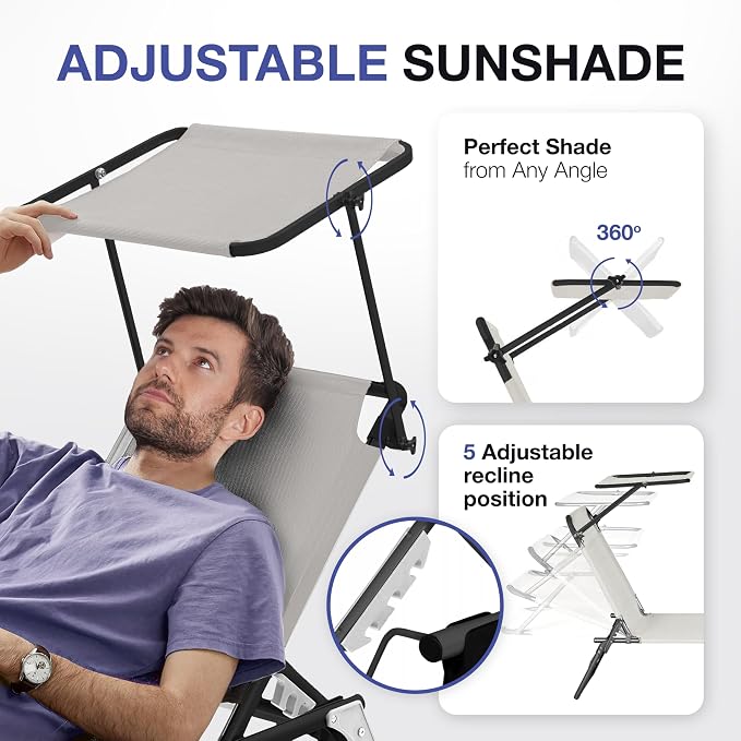Folding Outdoor Lounge Chair - Image 5
