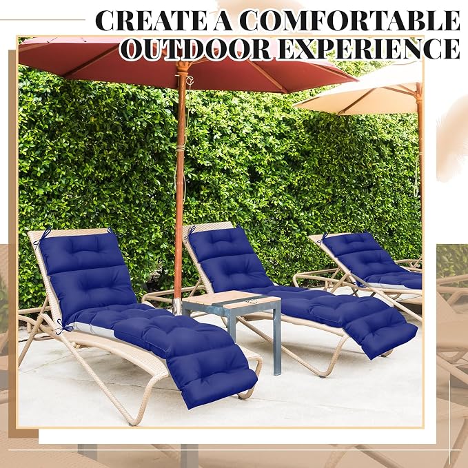 Kigley 2 Pcs Chaise Lounge Cushions 75 x 22 x 5 Inches Soft Lounge Chair - Image 6