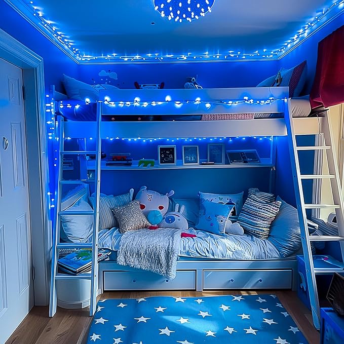 JMEXSUSS Blue Christmas String Lights Indoor Outdoor, 66ft 200 LED Blue String - Image 3