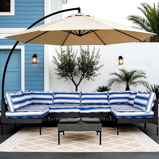 14Pcs Outdoor Cushion Covers Replacement Washable Waterproof UV w/Zipper - Image 7