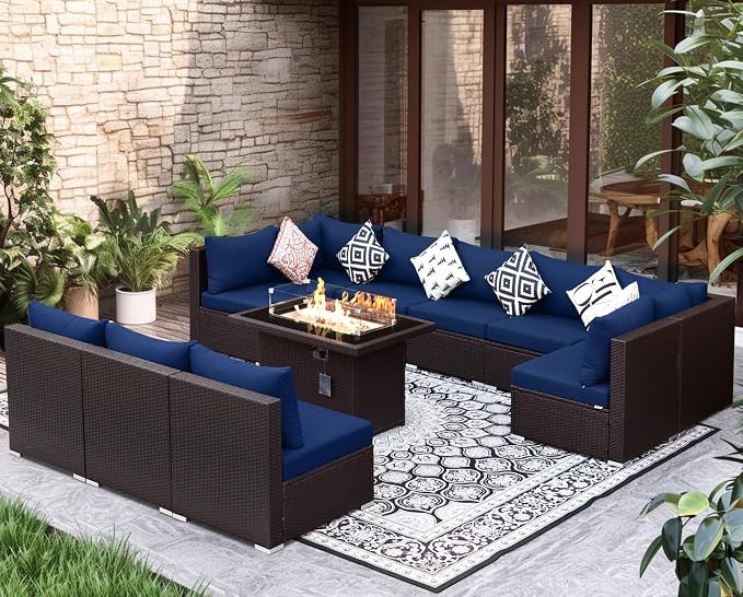 NICESOUL Modern Outdoor Patio Sectional Sofa Set - Image 2