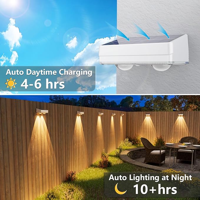 VOLISUN Solar Fence Lights Outdoor 12 Pack, 10 Colors ＆ Color Changing Fence - Image 4