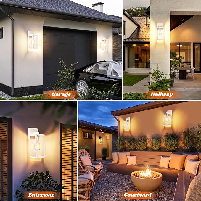 Brightever 2-Pack Outdoor Wall Light Fixtures, Waterproof Anti-Rust Outside - Image 7
