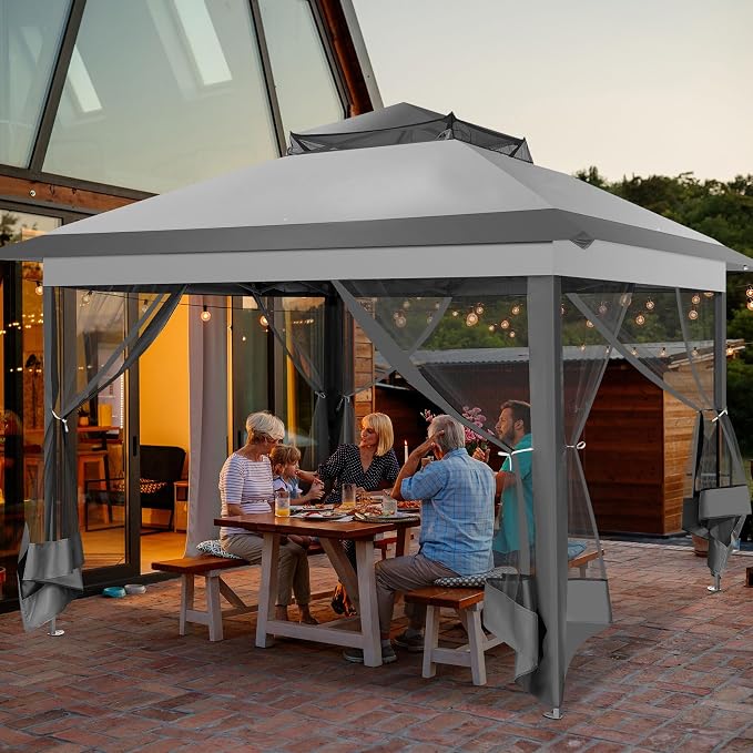 COBIZI 11x11 Pop Up Gazebo One-Push Canopy Tent, Carpas Para Patio, Outdoor - Image 7