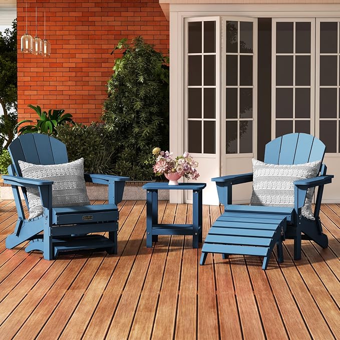 SERWALL Folding Adirondack Chair Footrest Set of 2, Adirondack Ottomans Without - Image 2