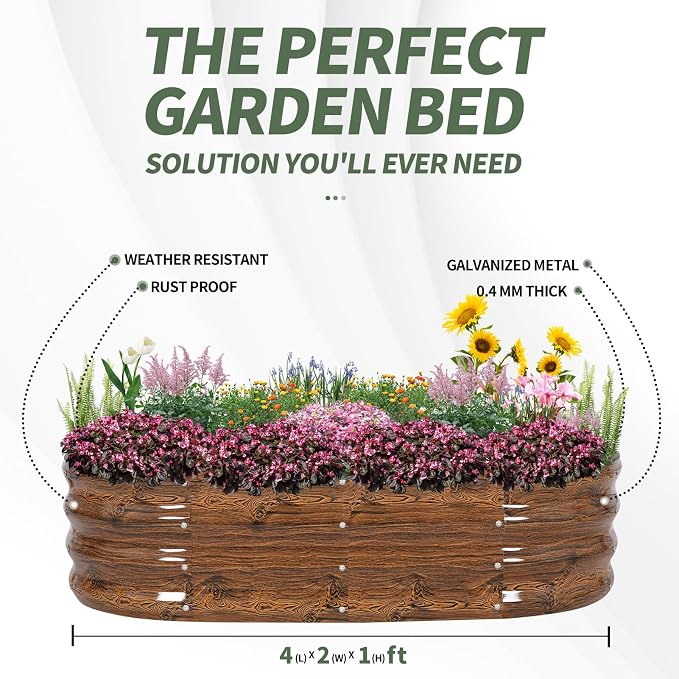 1MORE Galvanized Raised Garden Bed- Planter Garden Boxes Outdoor, Raised Beds - Image 3