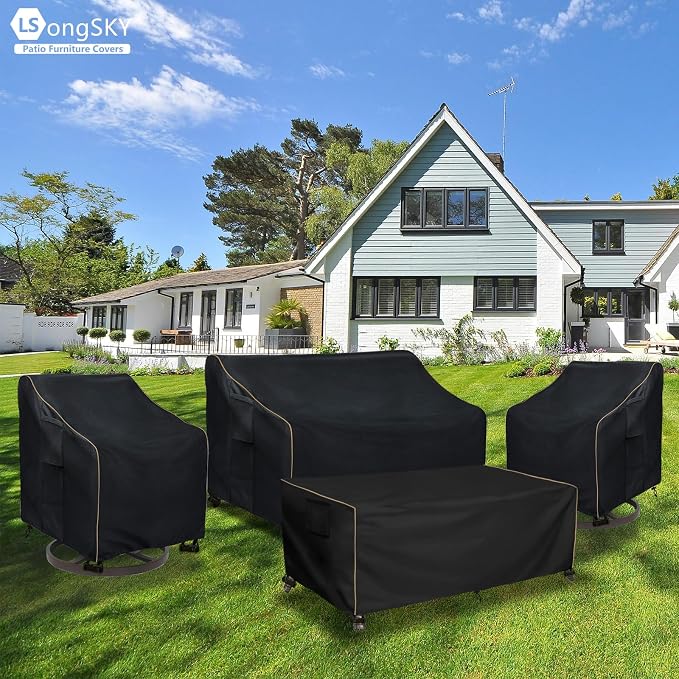 Outdoor Swivel Rocker Chair Cover 2 Pack, Patio Swivel Chair Covers - Image 6