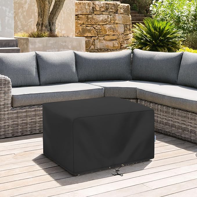 SunPatio Outdoor Ottoman Cover, Waterproof Rectangle Coffee Table Cover - Image 7