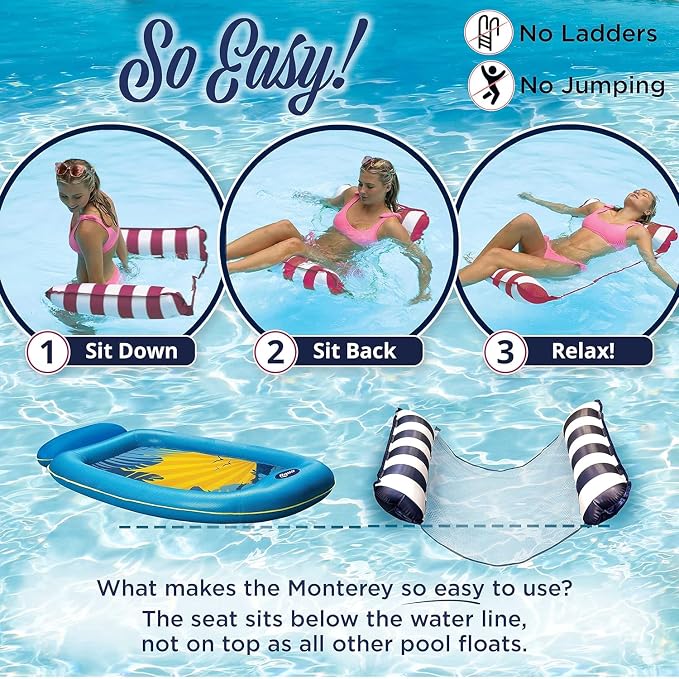 Aqua 4-in-1 Monterey Hammock Pool Float & Water Hammock, Inflatable Pool Floats - Image 5