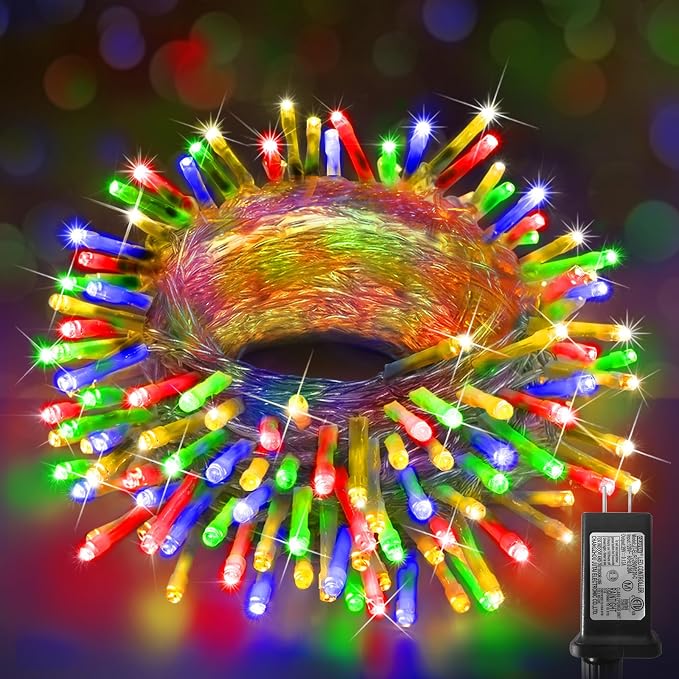 KNONEW Christmas String Lights Indoor Plug in, 60FT 180LED Outdoor Waterproof by KNONEW