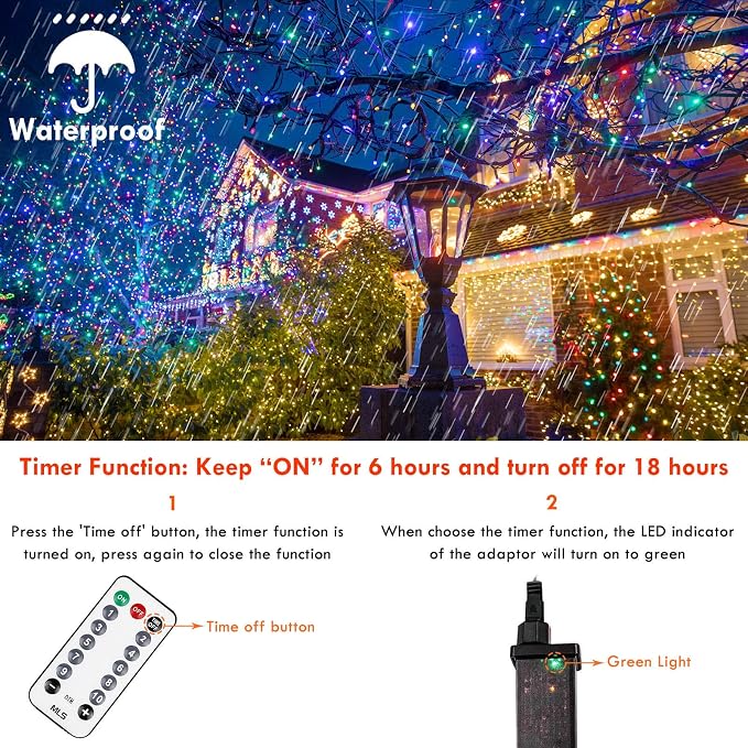 82FT 200 LED Color Changing Christmas String Lights - Image 5