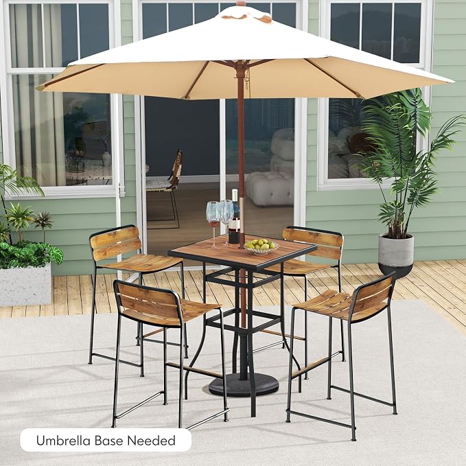 Tangkula 27.5 Inch Patio Bar Table, Outdoor Bar Height Table - Image 2