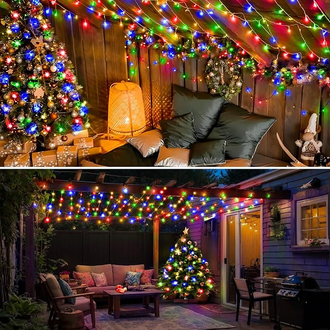KNONEW Christmas String Lights Indoor Plug in, 60FT 180LED Outdoor Waterproof - Image 7