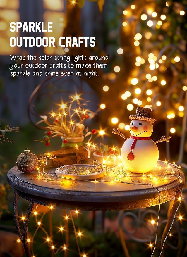 Minetom Solar String Lights, 2 Packs Total 66Ft 200 LED Solar Fairy Lights - Image 9