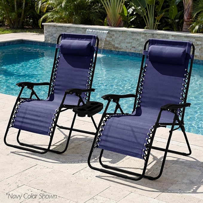 Best Choice Products Set of 2 Extra Wide Adjustable Steel Mesh Zero Gravity - Image 2
