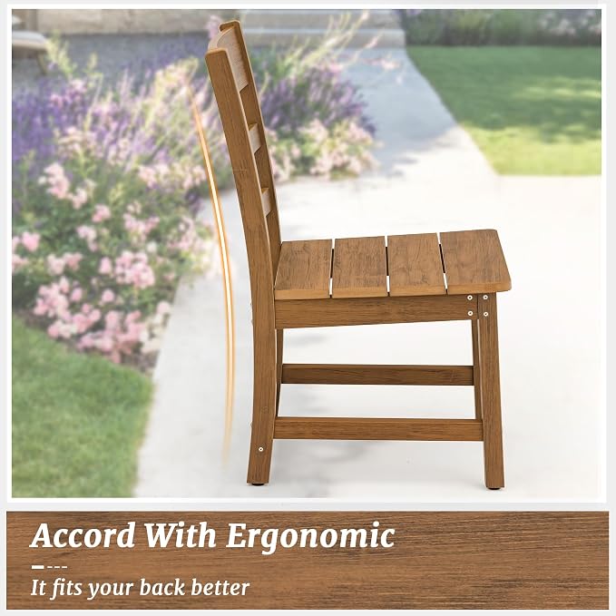 7-Piece Outdoor Dining Set, HDPS Patio Dining Table and Chairs, All Weather - Image 4