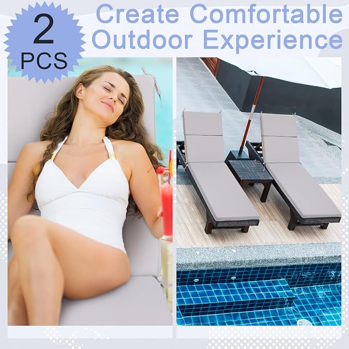 Indoor Outdoor Chaise Lounge Cushions Sponge Bench Outdoor Furniture Chaise - Image 3