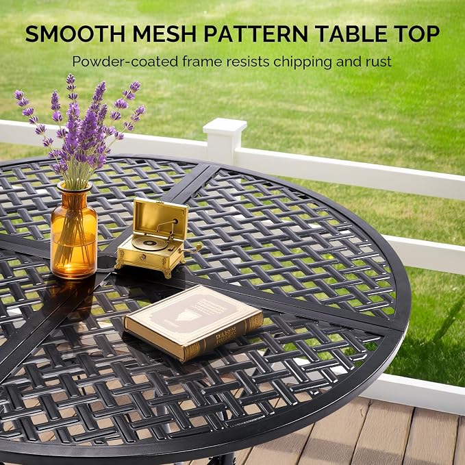 VINGLI 42" Round Outdoor Dining Table - Image 6