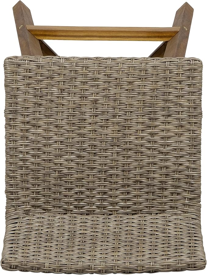 Christopher Knight Home La Brea Outdoor Acacia Wood and Wicker Barstools - Image 9