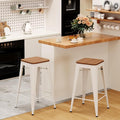 Andeworld Bar Stools Set of 2 Stackable Metal Bar Stools Industrial Counter by Andeworld
