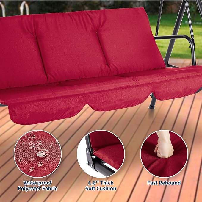 Porch Swing Chair with Adjustable Canopy - Image 5