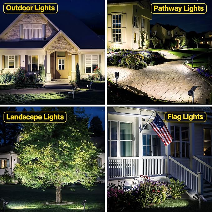 ROSHWEY Solar Outdoor Lights, Waterproof Solar Yard Lights 600LM Spot Light - Image 3