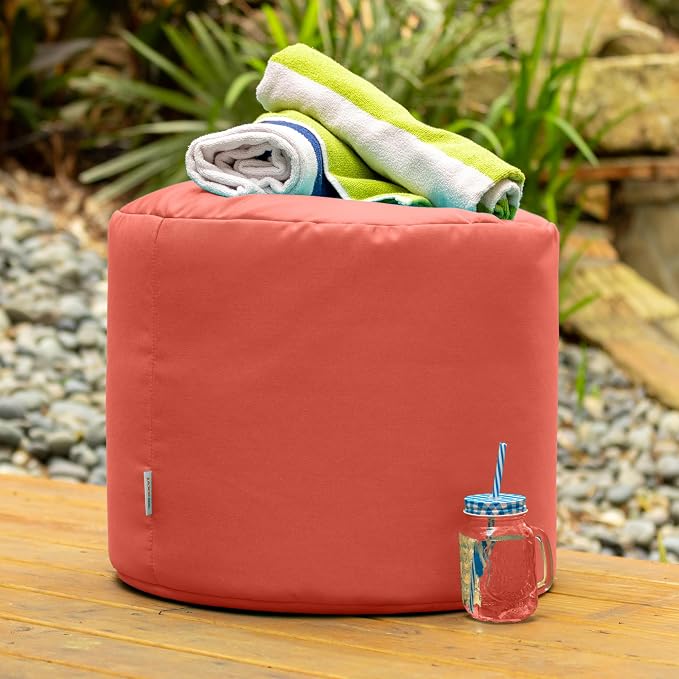 Jaxx Spring Indoor/Outdoor Bean Bag Pouf Ottoman - Image 4