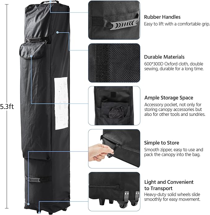 Yaheetech Canopy Tent, Commercial Instant Heavy Duty Canopy, 500D Waterproof - Image 7