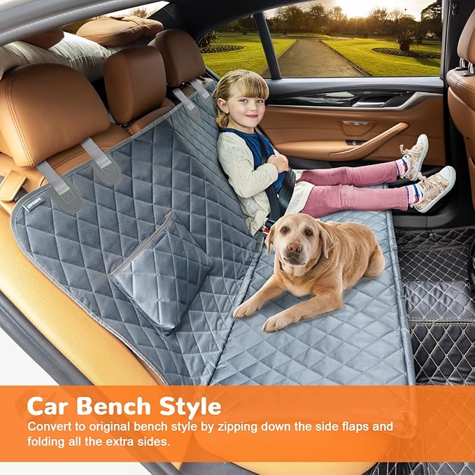 URPOWER Dog Car Seat Cover for Pets 100% Waterproof Seat Cover Hammock 600D - Image 3
