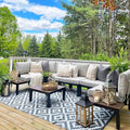 Sophia & William 6 Pieces Patio Furniture Set, Outdoor Metal Sectional Sofa by SophiaWilliam