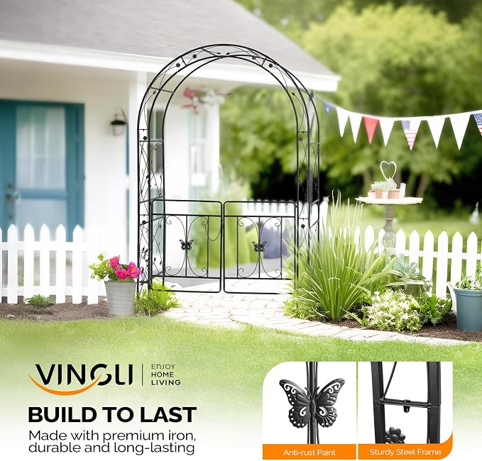 VINGLI Garden Arbor Arch, Wedding Arch Archway - Image 3