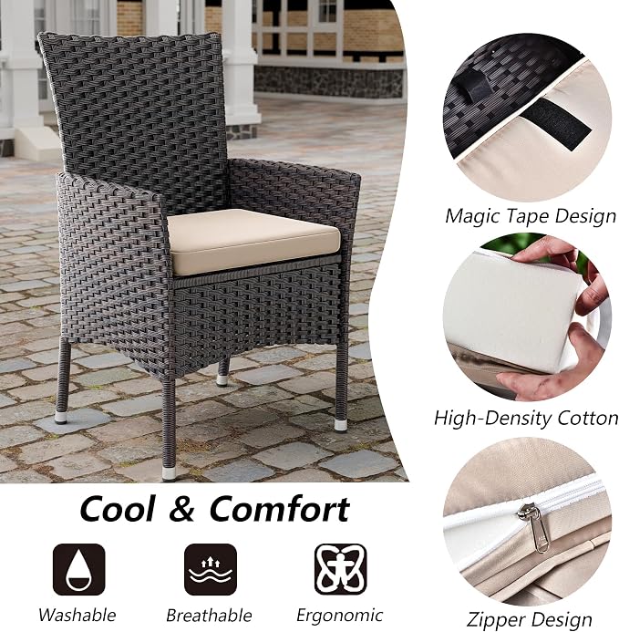 Kullavik 5-Piece Outdoor Dining Set Patio Rattan Furniture Set, Patio Dining - Image 2