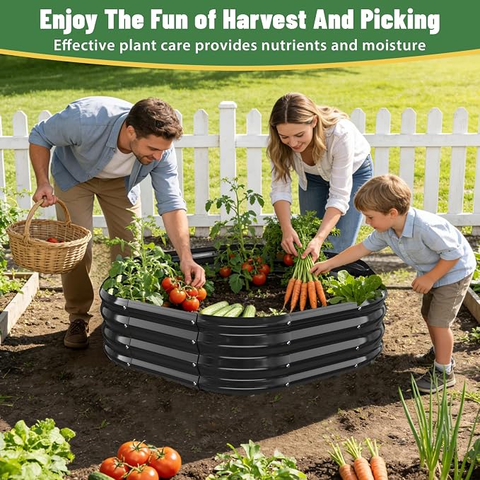 Hexagon Raised Garden Bed, 48 Inch Diagonal & 12 Inch Tall, Galvanized Steel - Image 6