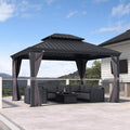 PURPLE LEAF 11 X 13' Permanent Hardtop Gazebo Aluminum Gazebo by PURPLELEAF