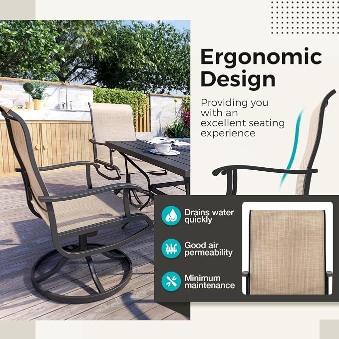 Pamapic Textilene Outdoor Dining Chair 1 Piece - Image 5
