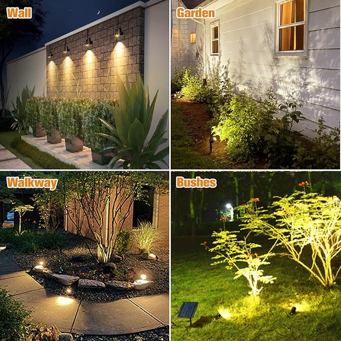 APONUO Metal Outdoor Solar Landscape Lights, Waterproof Spotlight 6-in-1 - Image 3