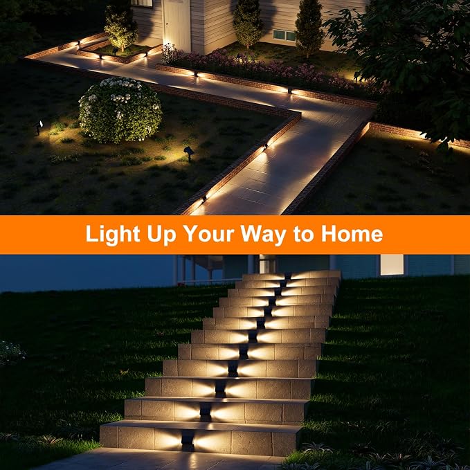 6 Pack Solar Powered Step Lights Outdoor Waterproof LED - Image 6