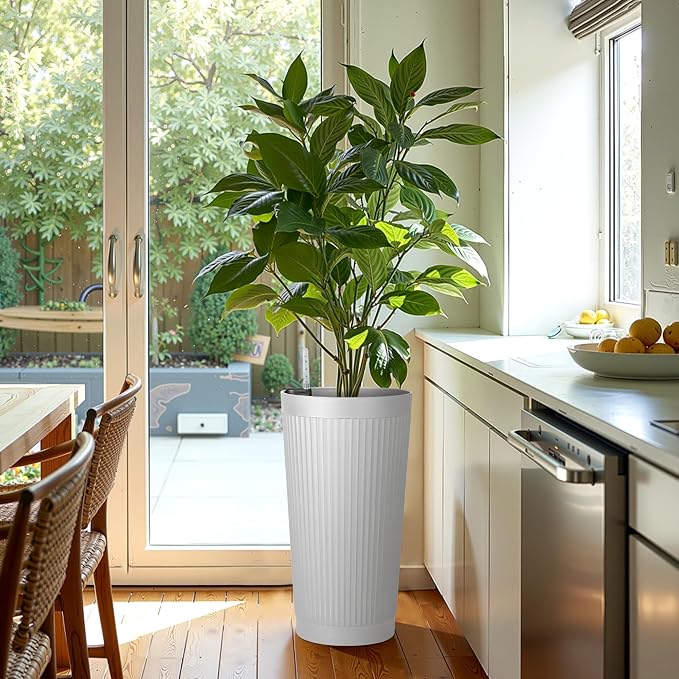 24in Tall Self-Watering Planters Set of 2 - Image 6
