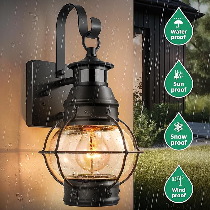 Lamomo Outdoor Wall Light, Motion Sensor Porch Lights Outdoor Wall Light Fixture - Image 5