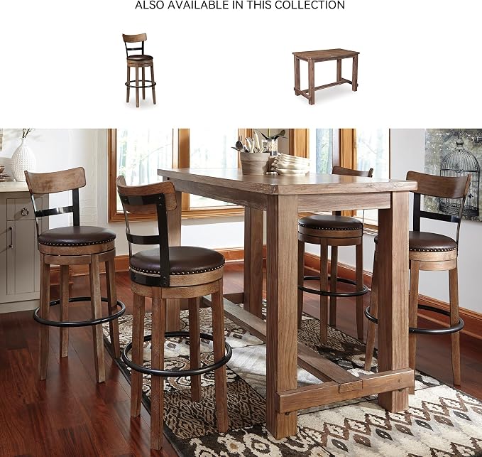 Signature Design by Ashley Pinnadel 30" Modern Swivel Pub Height Barstool - Image 6