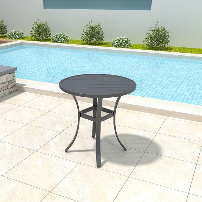 3-Piece Outdoor Dining Set, Small Metal Bistro Table - Image 6