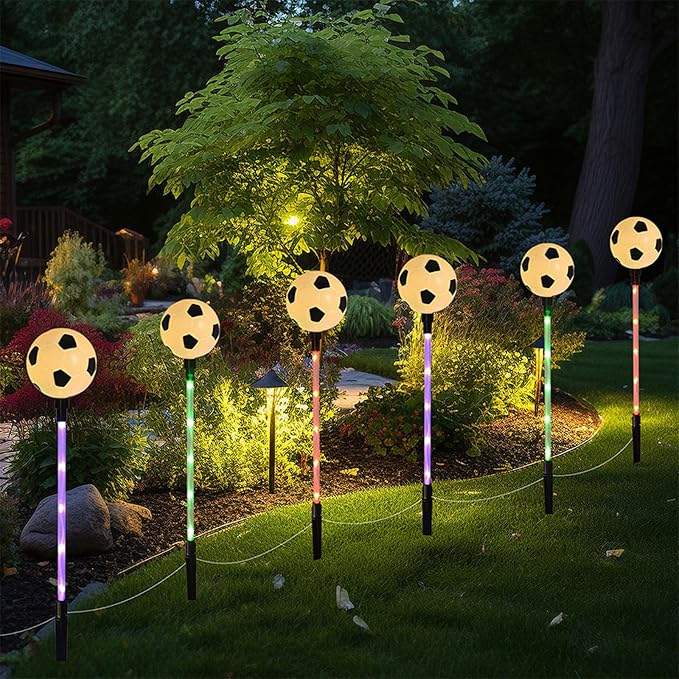 Solar Lights Outdoor, Soccer Theme LED Stake Light by AUGPET