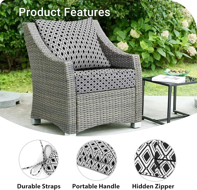 Outdoor Cushions for Patio Furniture, Outdoor Seat Cushion Set 24 x 24 x 5.75 - Image 5