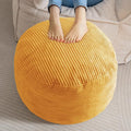 HIGOGOGO Round Stuffed Pouf Ottoman, Corduroy Poufs by HIGOGOGO