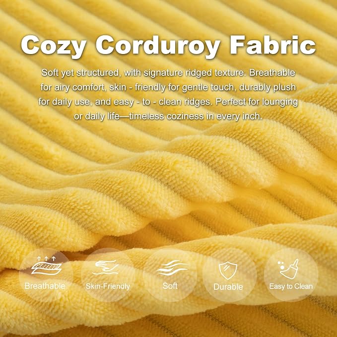 Giant Bean Bag Chair for Adults, Corduroy Chaise Lounge - Image 9