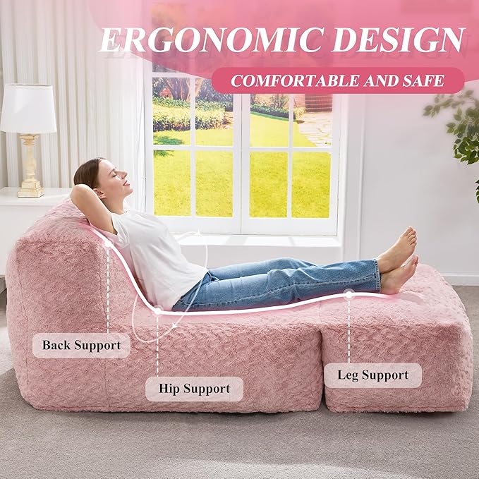 Hobestluk Bean Bag Chair Big Bean Bag Lounger - Image 7