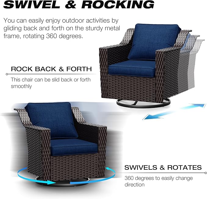 Joyside Wicker Patio Furniture Sets, 8 Pieces Upgraded Large Size Outdoor - Image 3