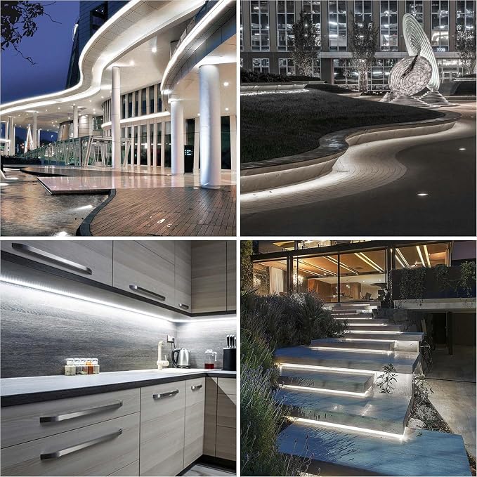 COB LED Strip Lights Waterproof IP67 DC24v Daylight White 6000K 16.4ft/5m High - Image 5
